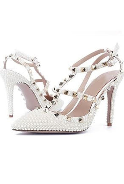 VIOLA - PEARL STUD HEELS