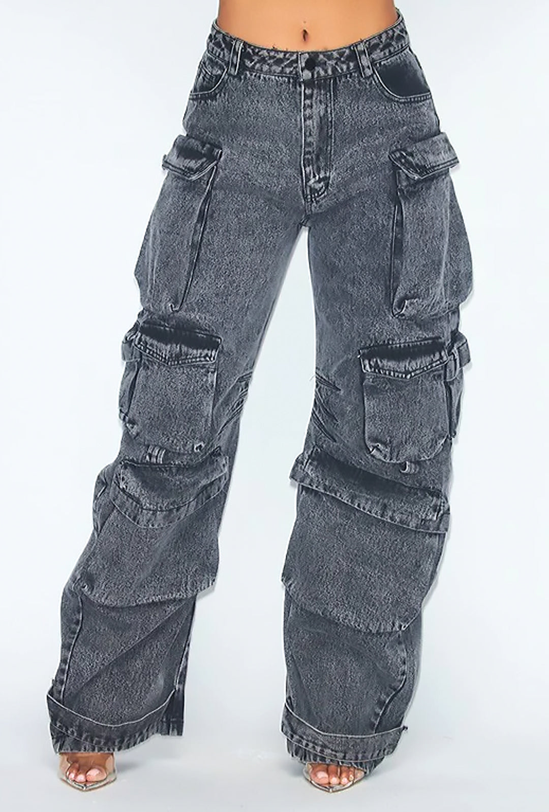 WICTORIA - CARGO DENIM BAGGY PANTS