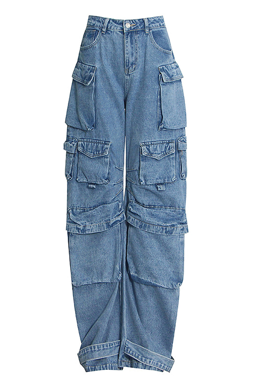 WICTORIA - CARGO DENIM BAGGY PANTS